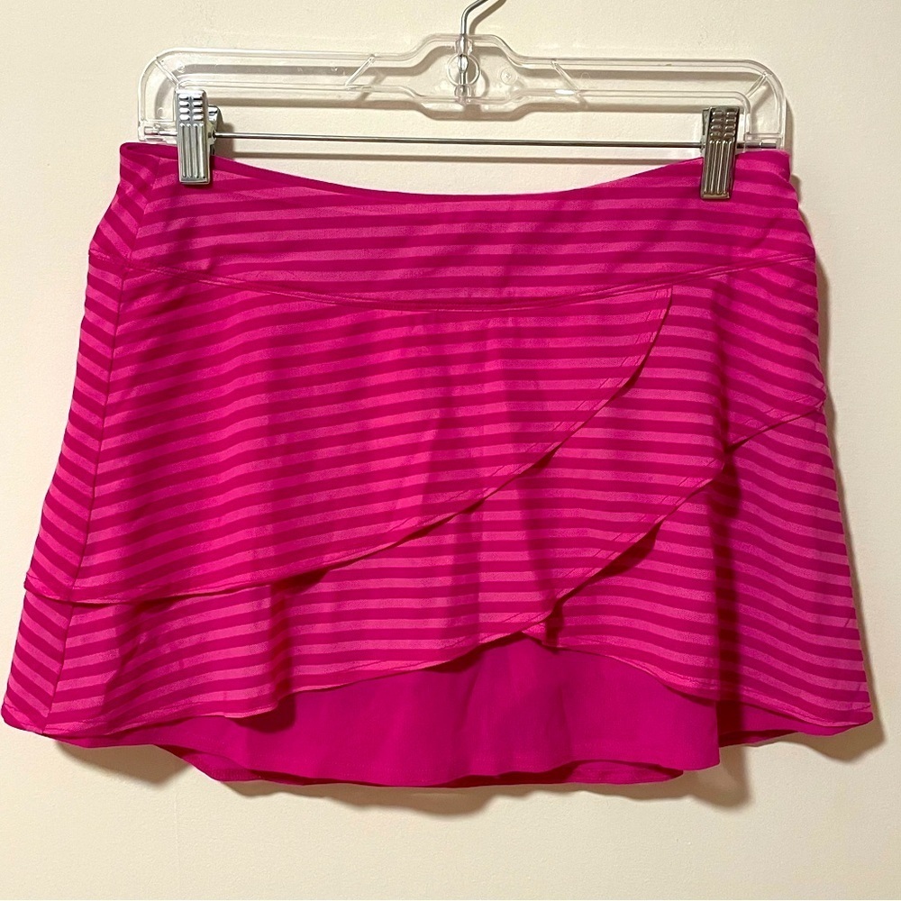 Title Nine Vivid Pink Striped Women's Active Skort Size M